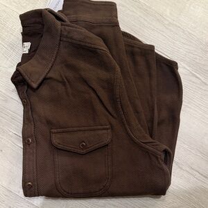Outerknown chocolate brown blanket shirt NWT